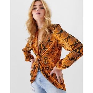 ASOS Snakeskin Twist Top